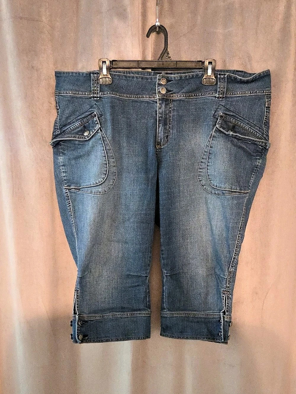 Addition Elle Cropped Denim Jeans Waist 22